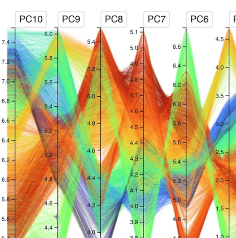 Fashion MNIST Parallel Coordinates
