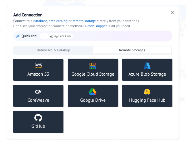 Remote storage in molab