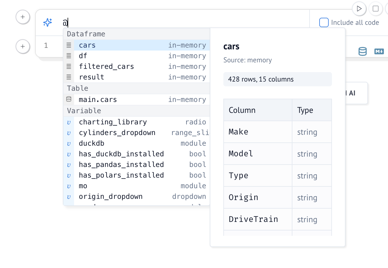 AI variable context